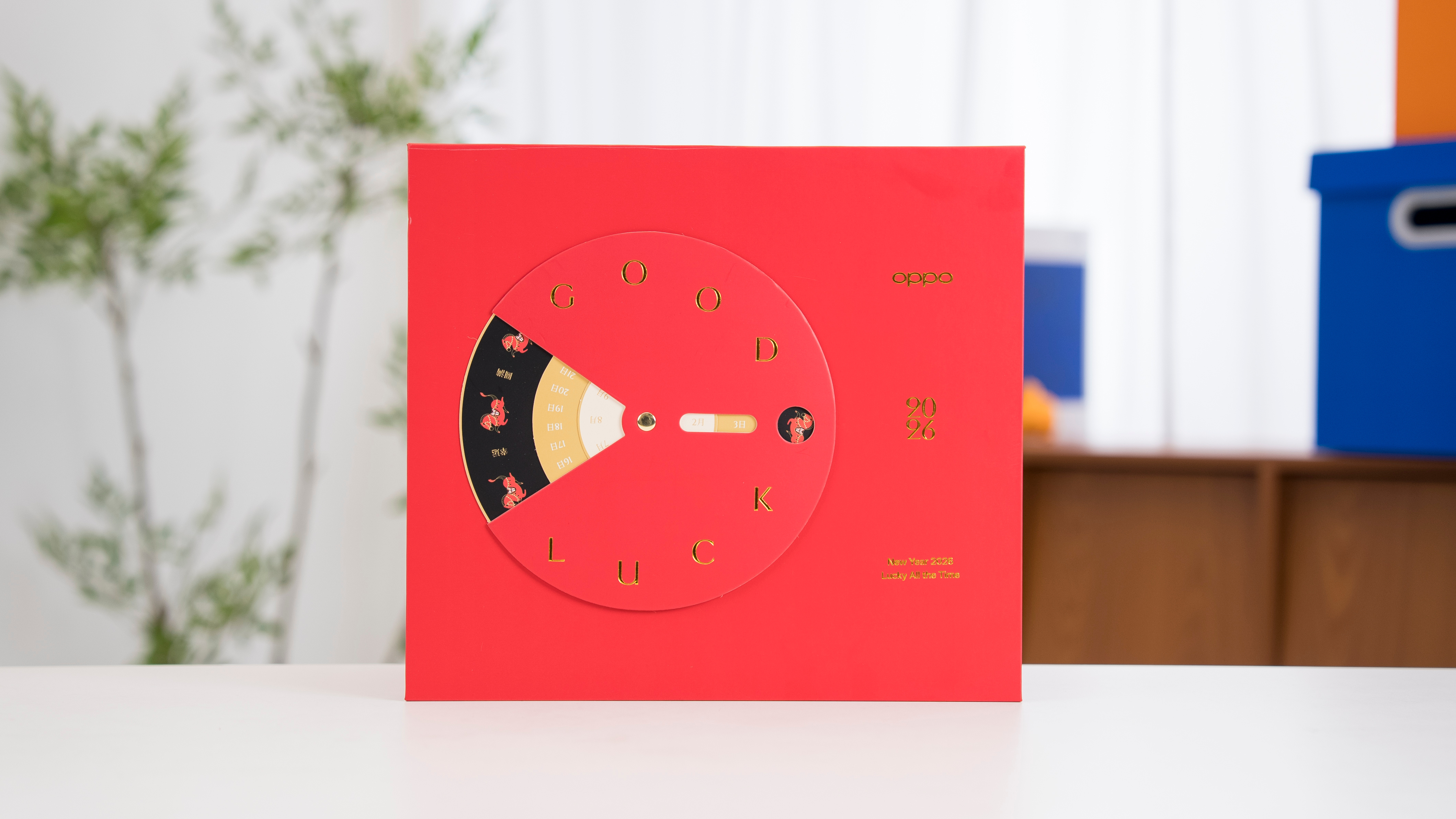OPPO送来的时来运转的礼盒很喜庆，而且给的动很丰富，有实用的保温杯、毛毯、定制