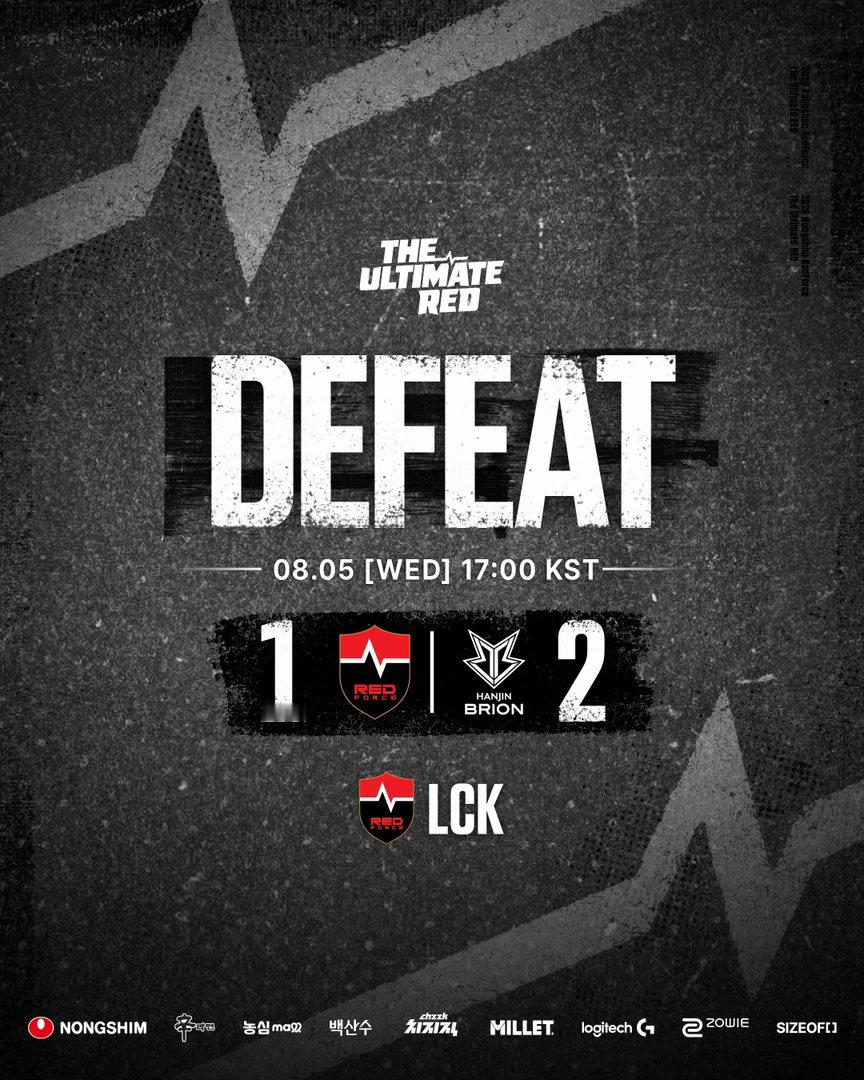【LCK 比赛战报】本场比赛我们未能取胜，请期待我们下一场更好的表现，感谢支持！