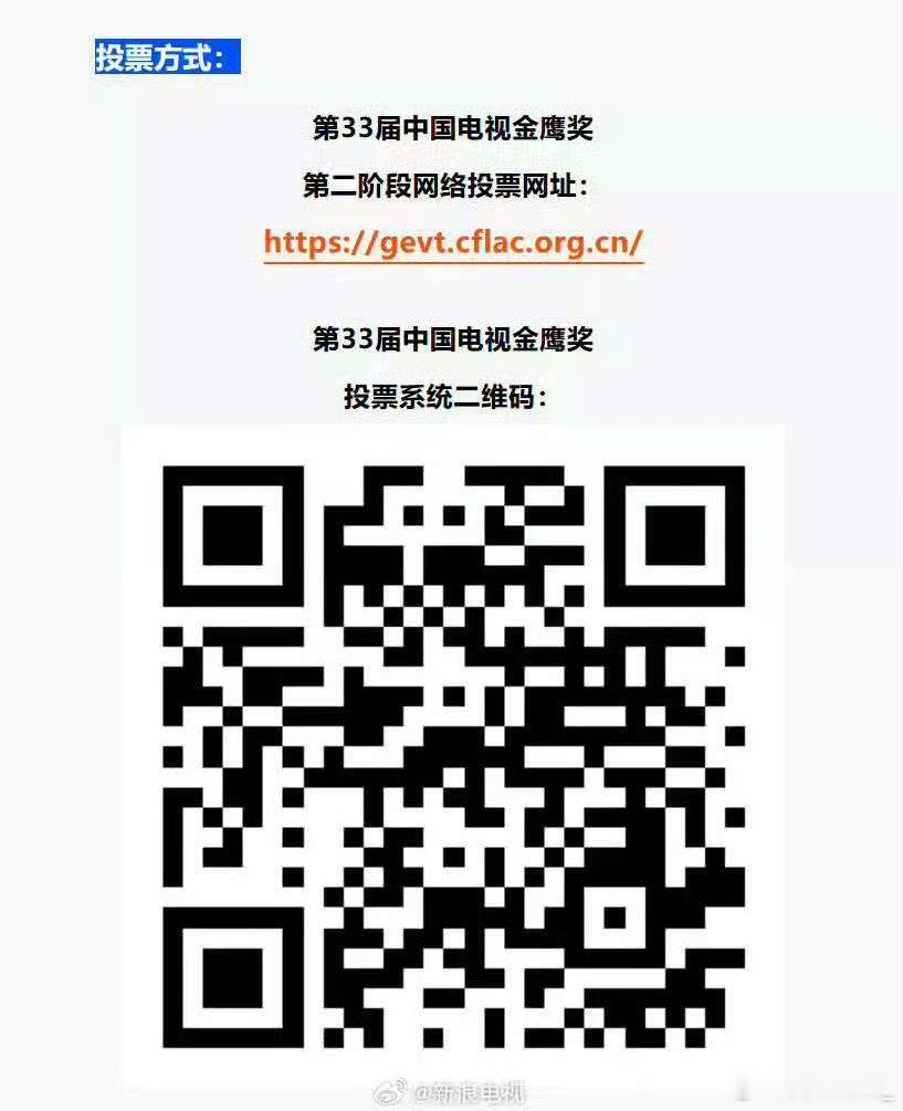 早上有铁子说想投票金鹰但是不知道哪里投，扫下面二维码就可以投票啦 