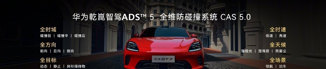 启境GT7 首发华为赤兔平台，将底盘与辅助驾驶打通，毫秒级协同配合更默契。同级唯
