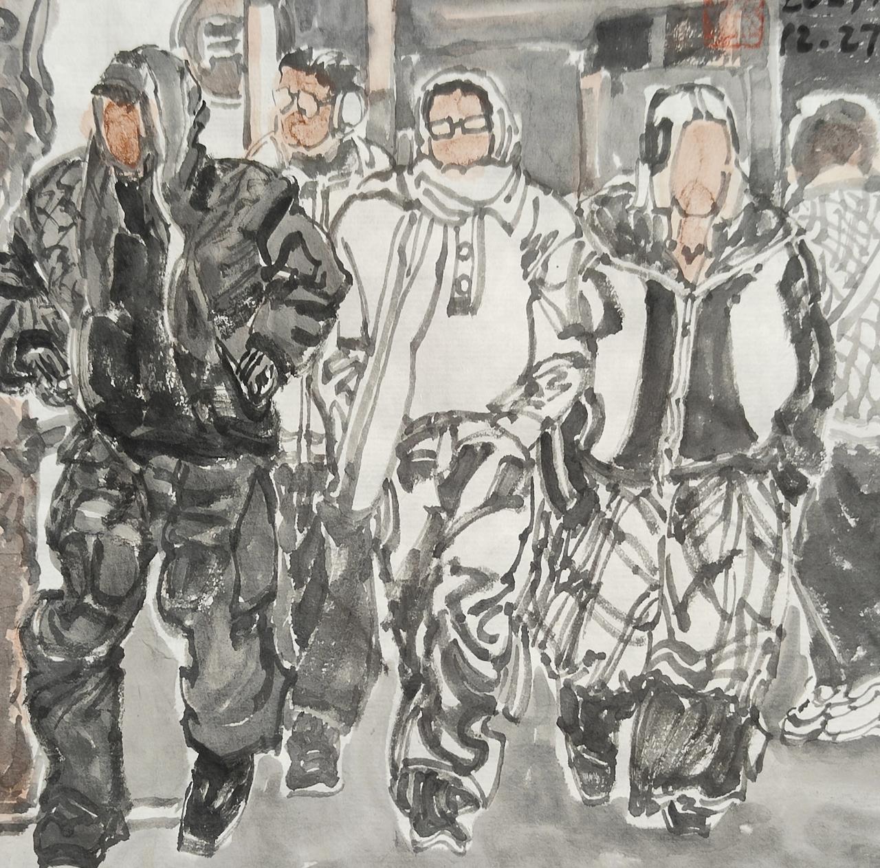 碗子的纸片水墨《城里》