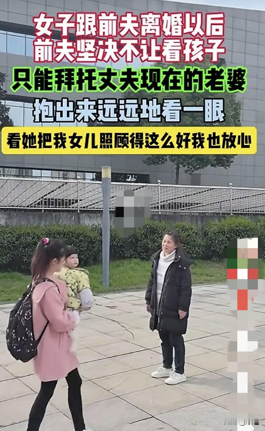 你亲自生的孩子，过不下去，离婚了。前夫不让你带走孩子，更不让你看孩子。
当你偷偷