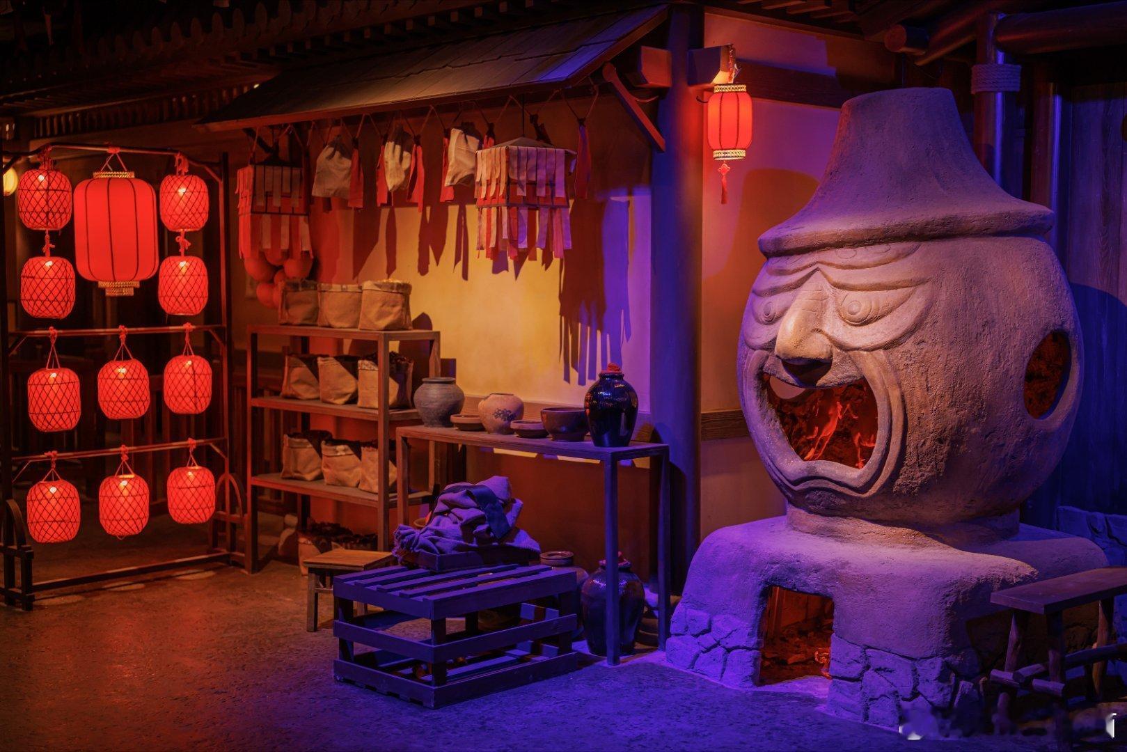 桃这波操作太会了唐诡街区实景把剧里的成佛寺卧佛降魔变都搬来扬州乐园像穿越进剧里必