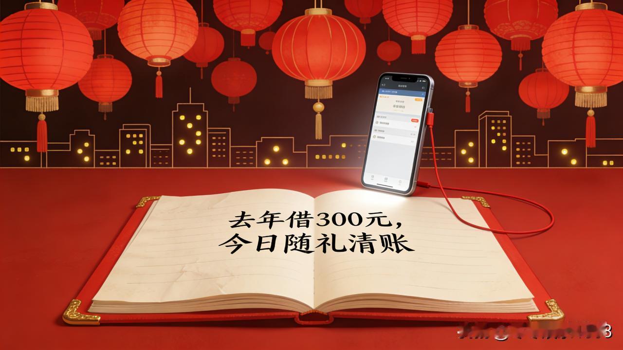 邻居家儿子结婚，忙到半夜对礼账时，突然发现一行字 ——"去年借 300 元，今日