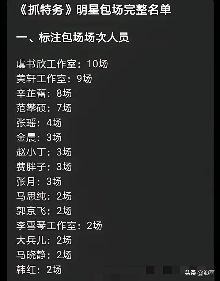 大批明星已经响应韩红的“走个面儿”，大家纷纷包场观看冯小刚的新电影《抓特务》。