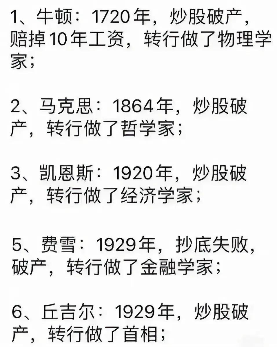 世界历史上的这些名人，炒股受挫后是这样转行的……
