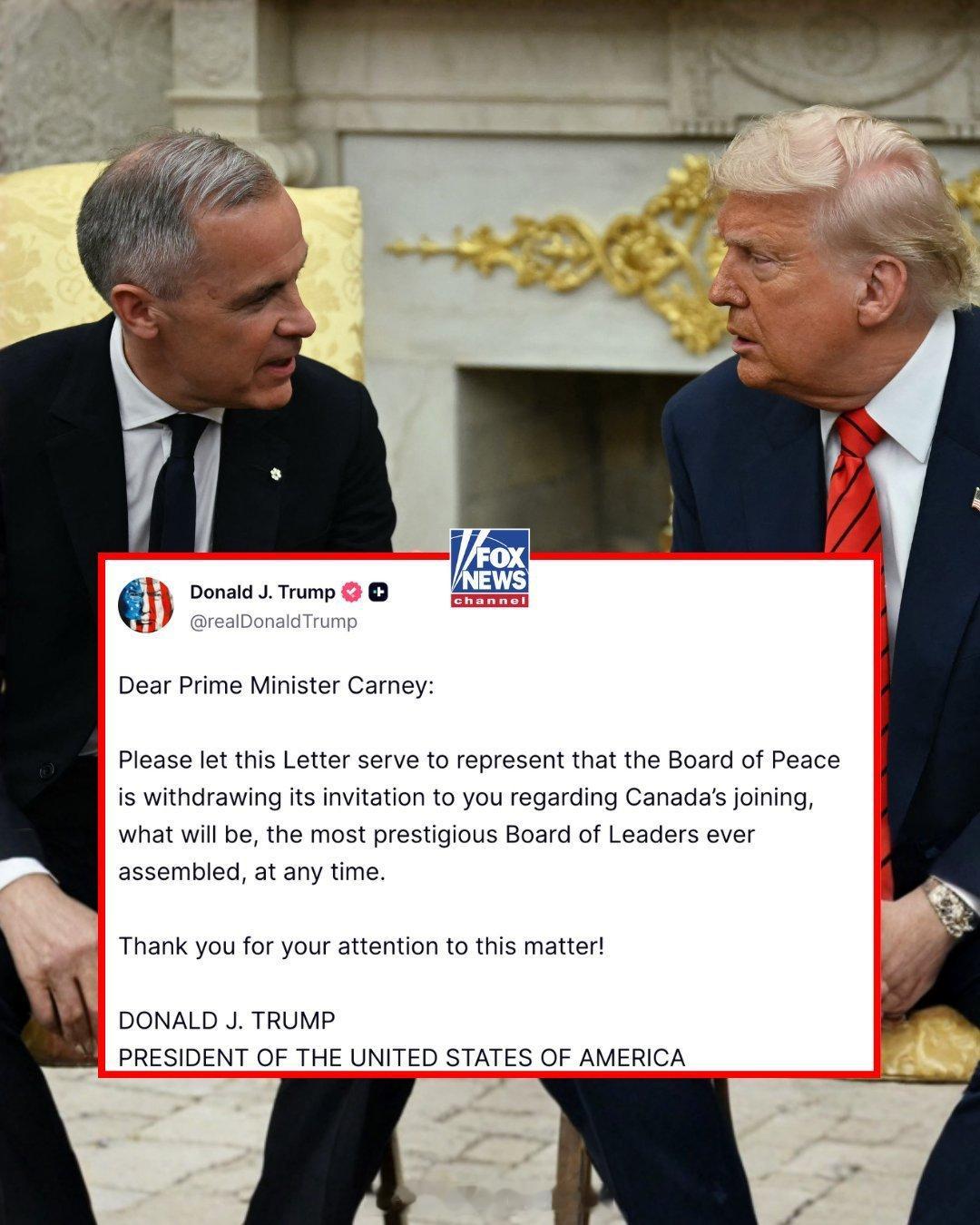 海外新鲜事 “和平出局！”特朗普发推，对加拿大总理马克·卡尼表示，他加入自己所谓