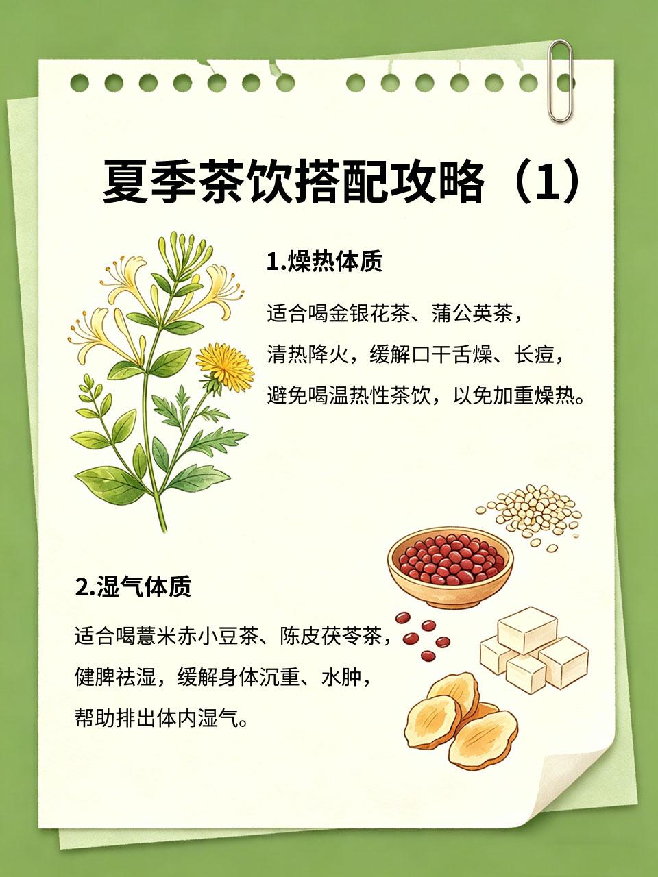 夏季茶饮搭配攻略，不同体质对症喝
夏季茶饮不是随便喝的🥤，不同体质适合不同的茶