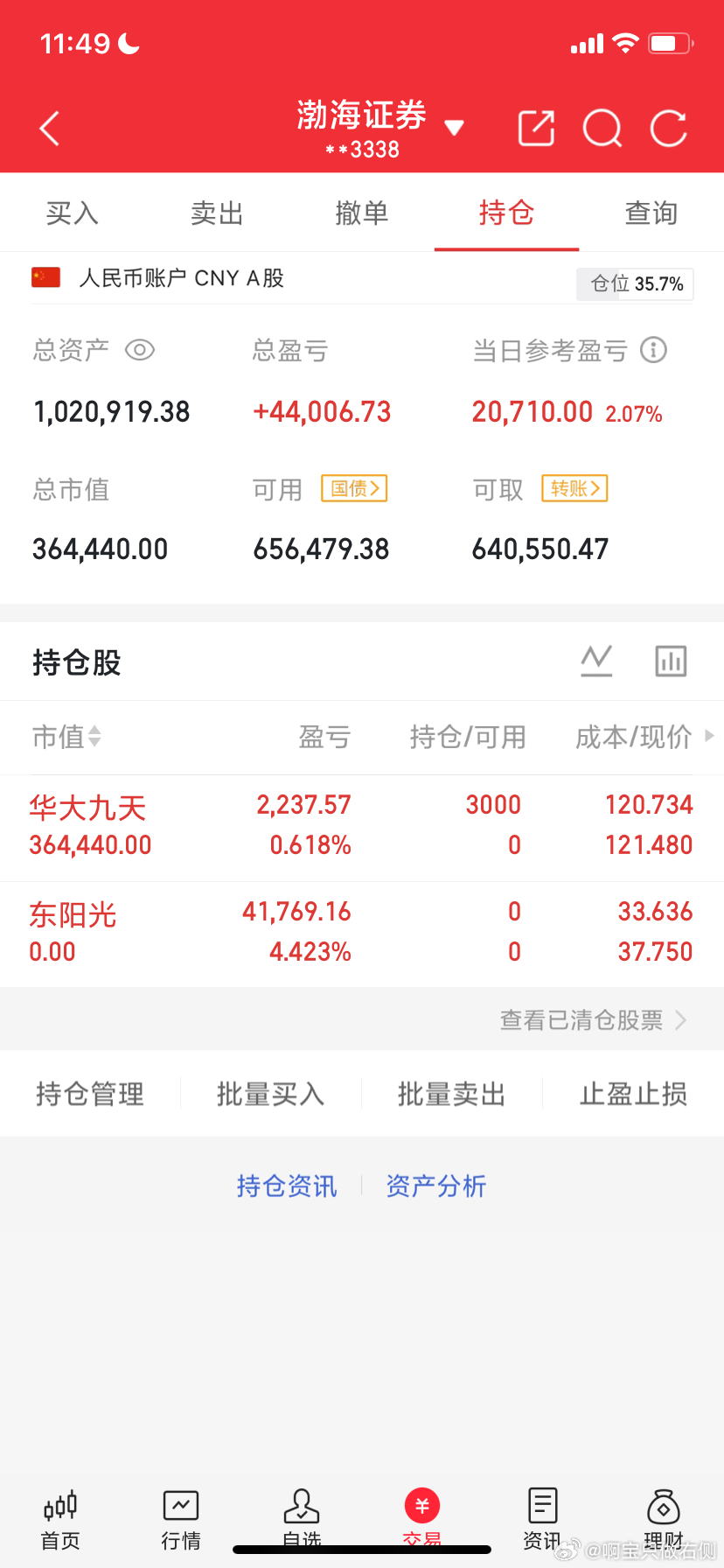 7月9日午评:大盘探底回升，下午会冲高回落吗？     截至10:00，两市多空