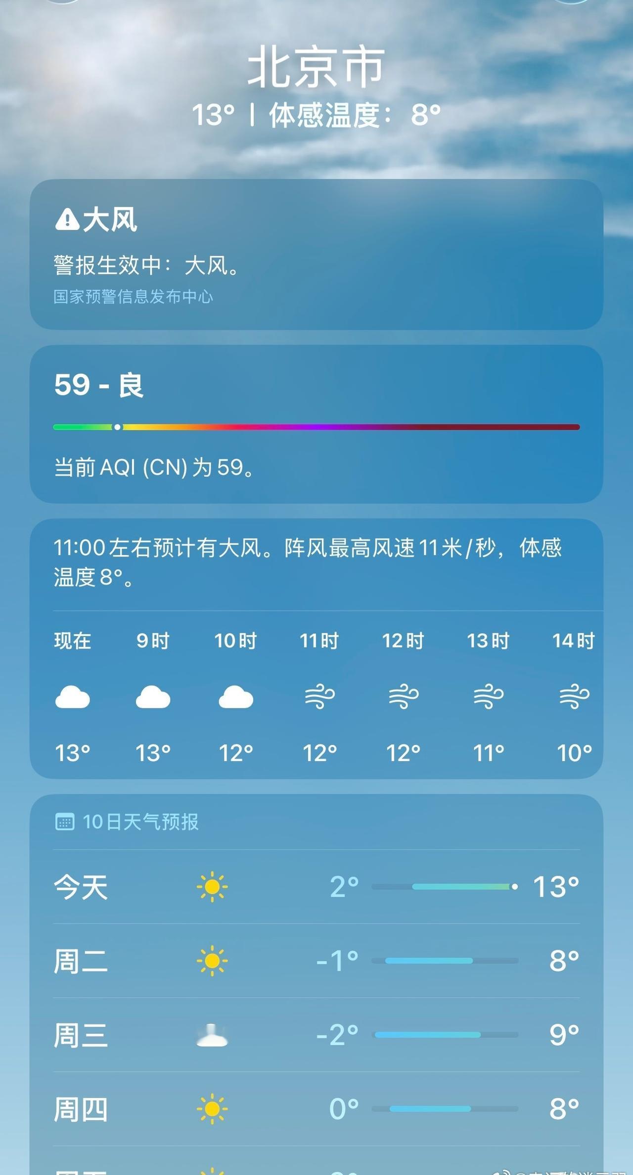 现在风已经刮起来了，
大风天一定尽量远离建筑物，
紧跟着要降温了，
流感季节，