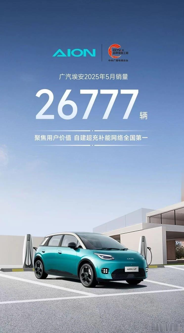 懂车之道讯广汽埃安2025年5月销量26777辆 ​​​
