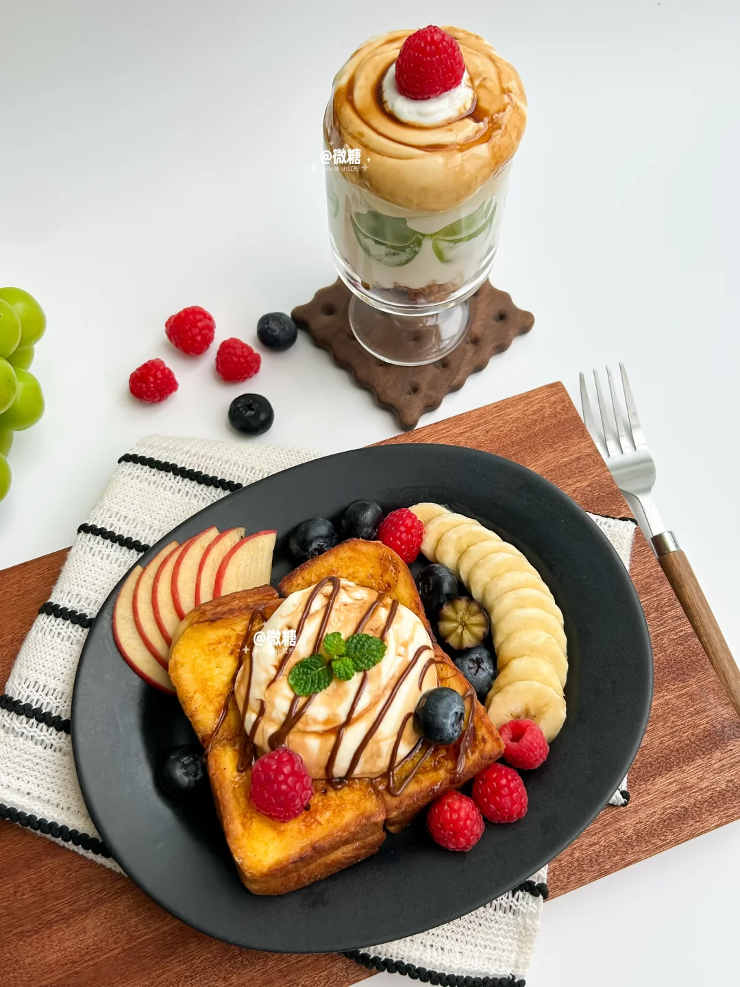 一口下去超满足‼️布丁西多士🍞青提布丁芭菲