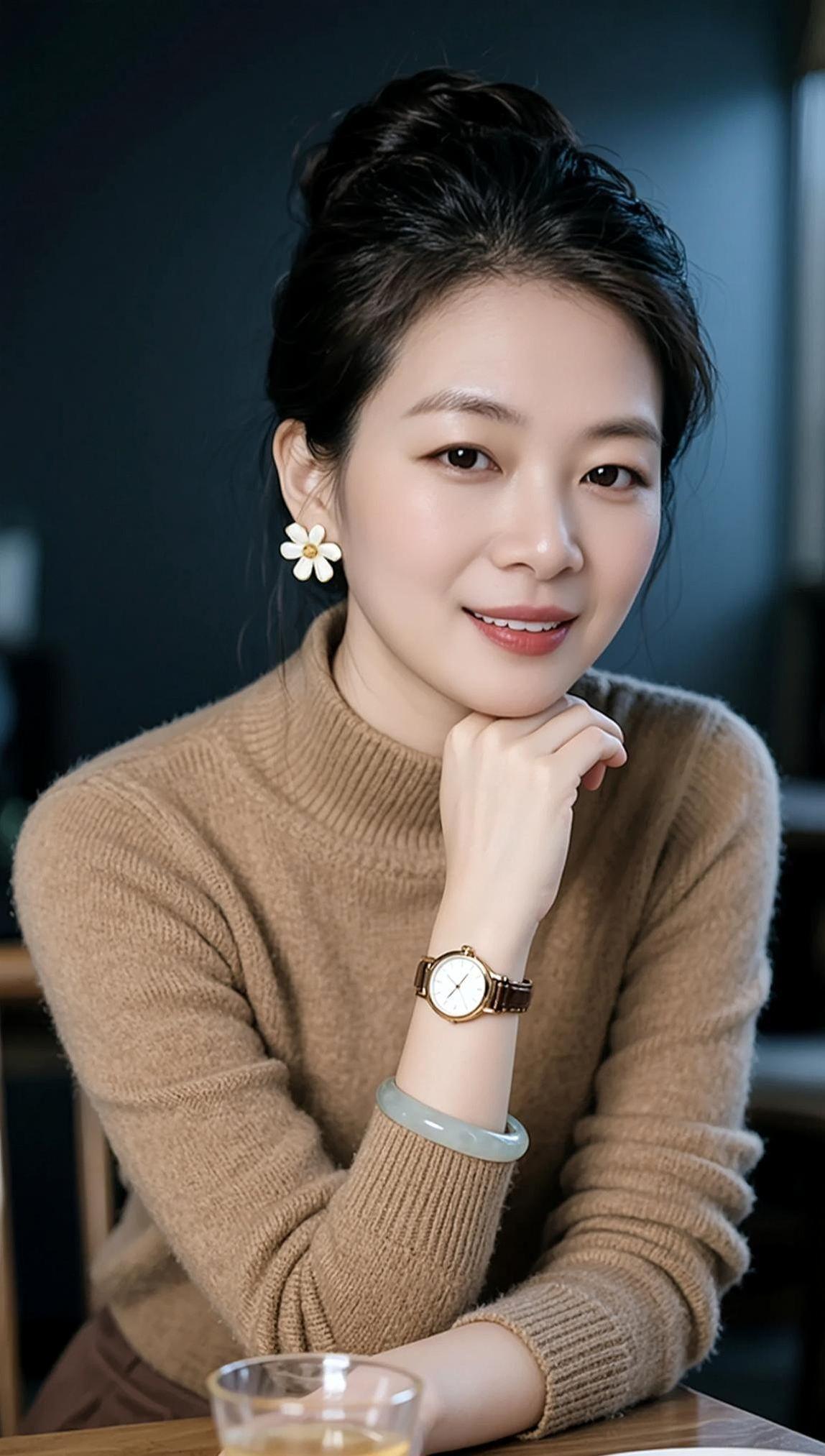 AI暖棕系写真 清纯甜美女孩优雅气质 时尚穿搭 颜值巅峰