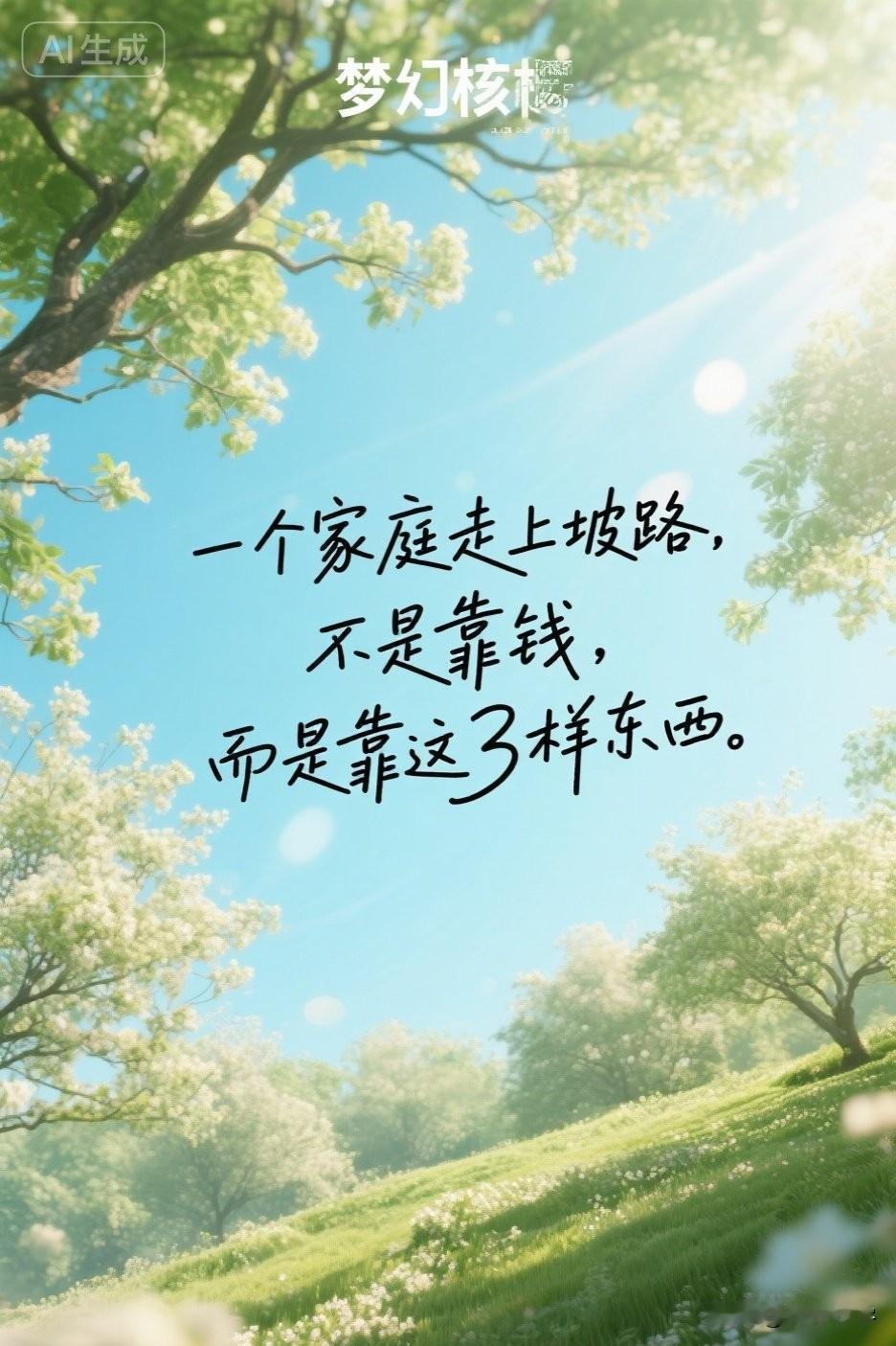 一个家庭走上坡路，不是靠钱，而是靠这3样东西。

《朱子家训》开篇就说：“黎明即