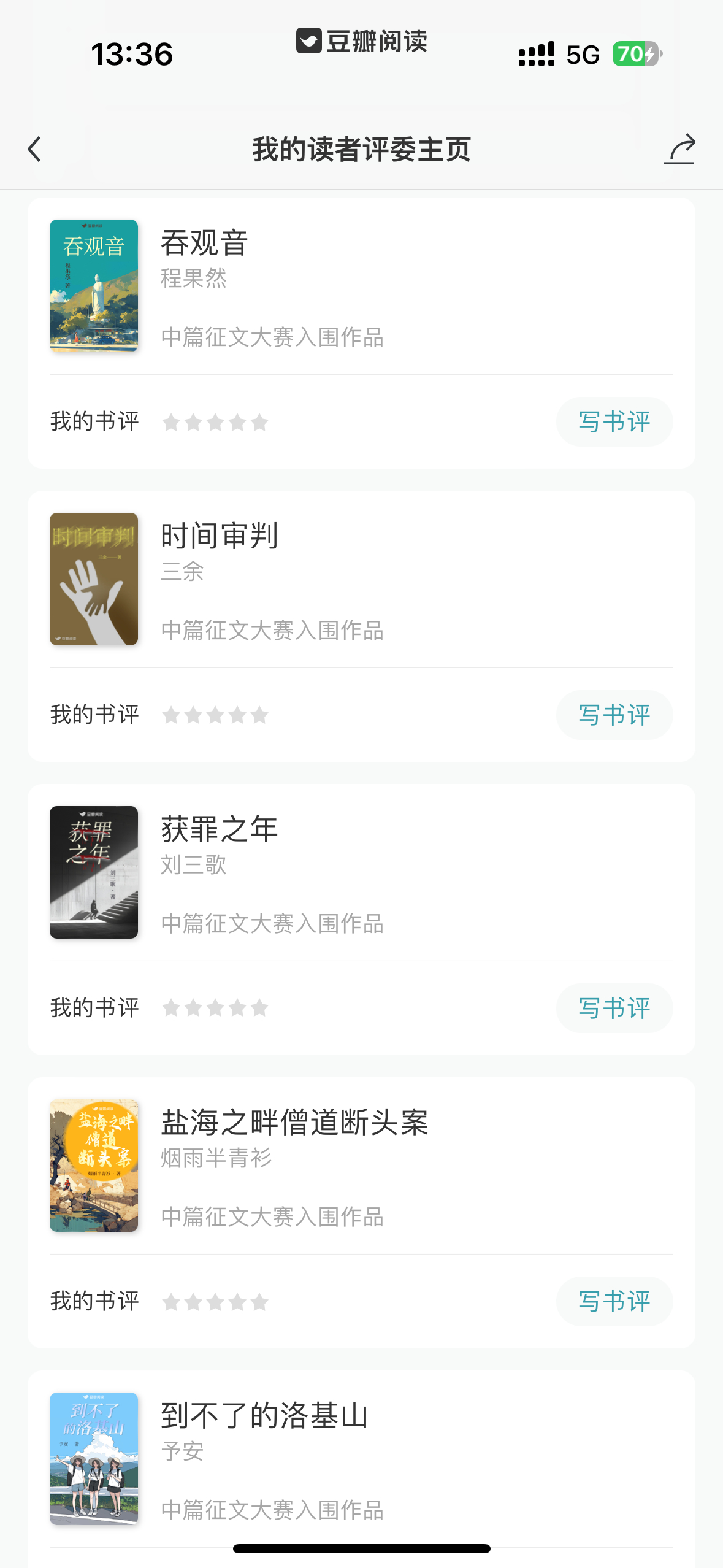 之前报名了豆阅的悬疑科幻中篇征文读者评委，给我分配了这五篇文。我有一瞬间后悔了，