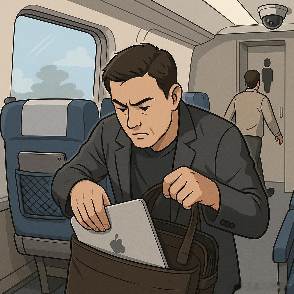 高铁上上个厕所1万多的电脑没了现在到处是摄像头，乘火车还实名制，这种行为太愚蠢了