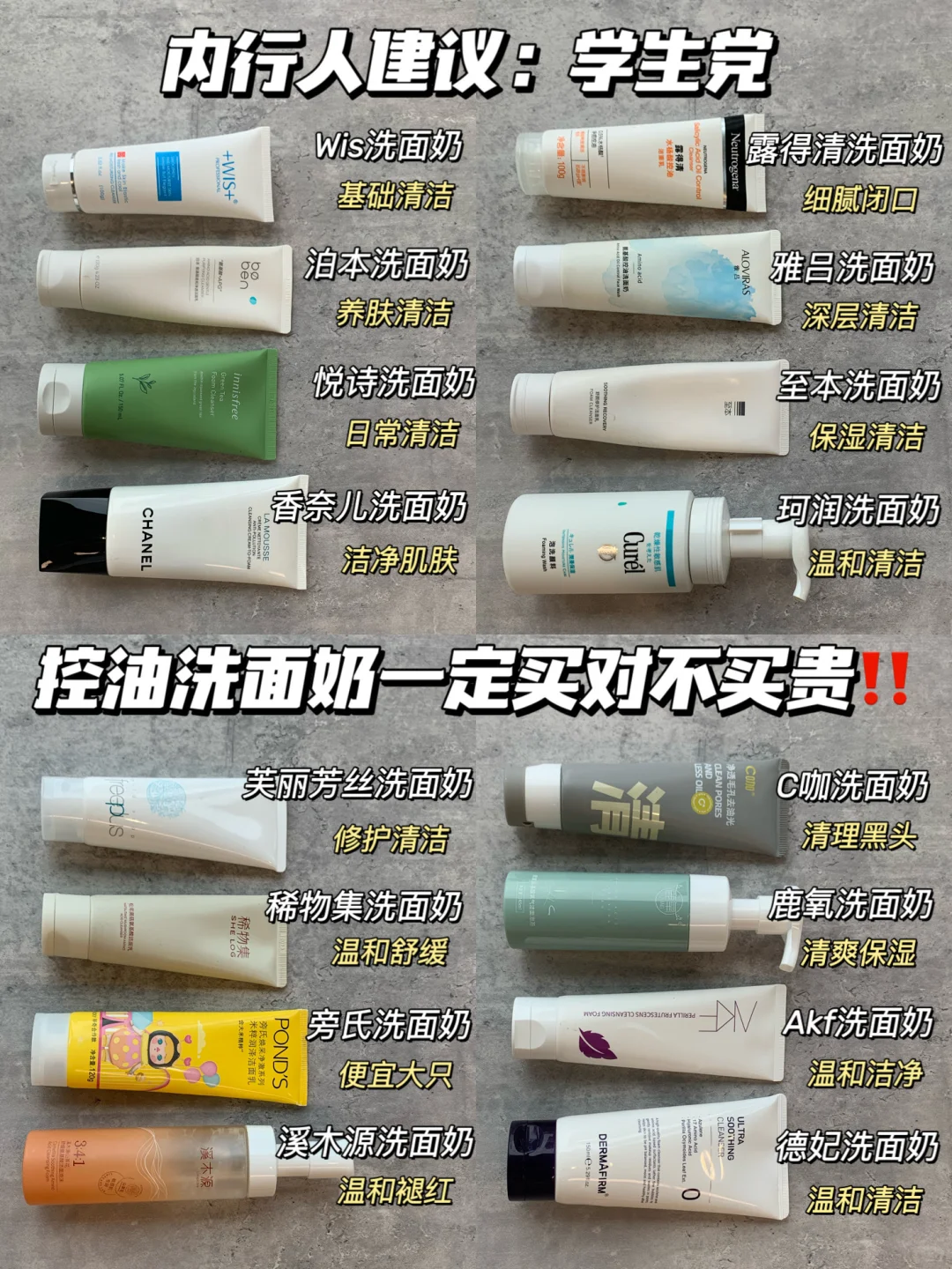 拒绝无效清洁！控油洗面奶好好选！