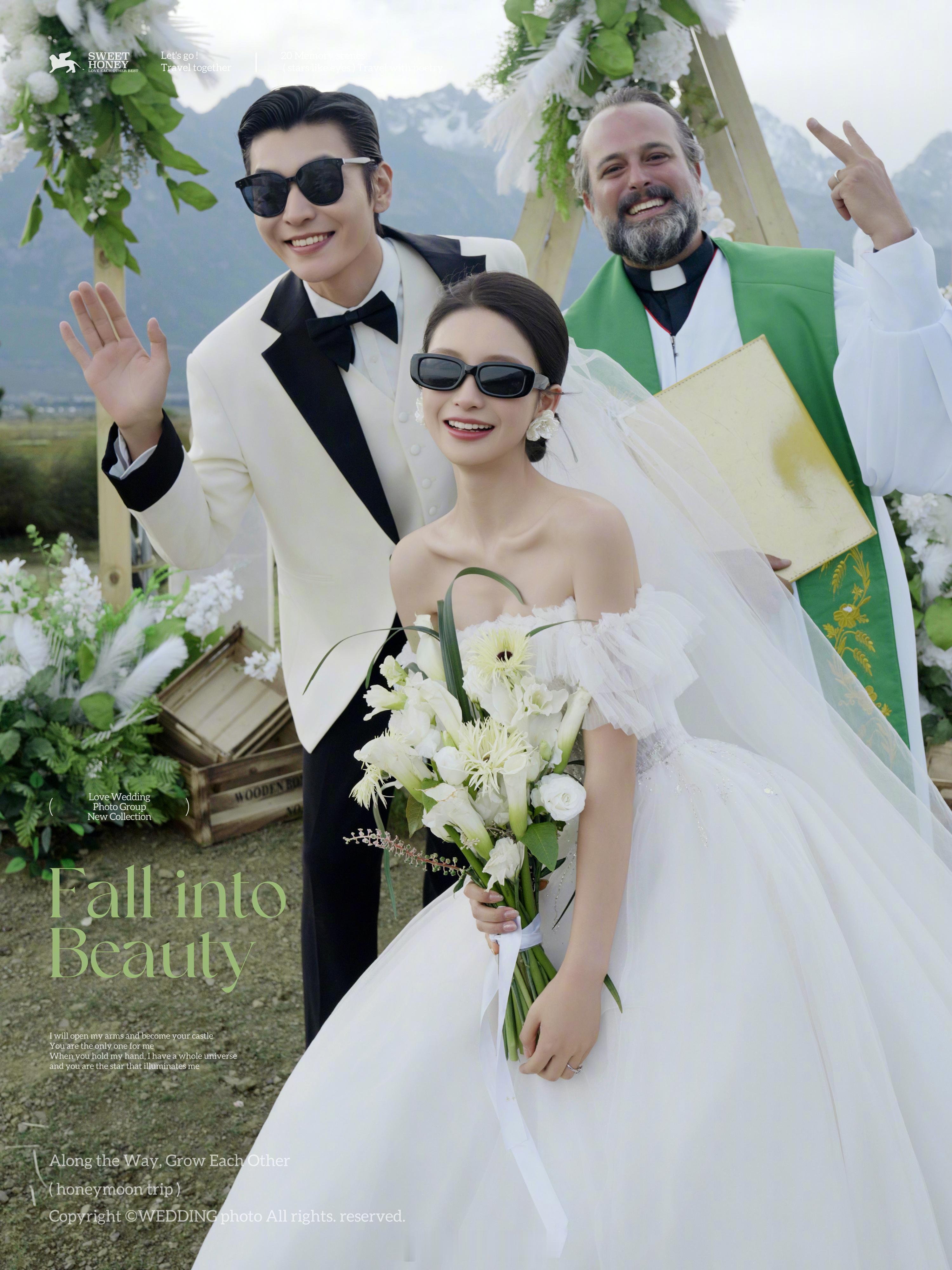 雪山下的婚礼现场让爱与神父对话💒“从今天起，不论贫穷、富贵、疾病还是健康，都忠
