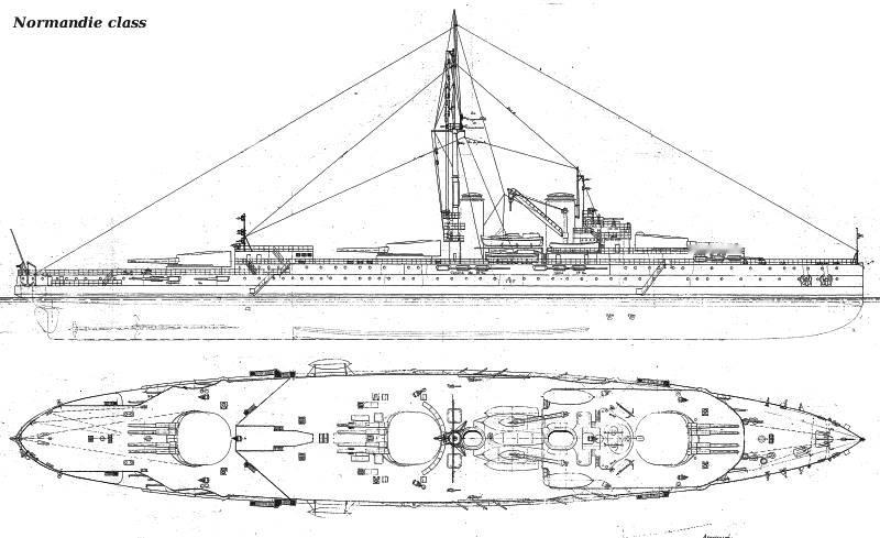 法兰西的大海军之梦：诺曼底级超无畏舰诺曼底级是法国海军一战前根据本国普罗旺斯级超