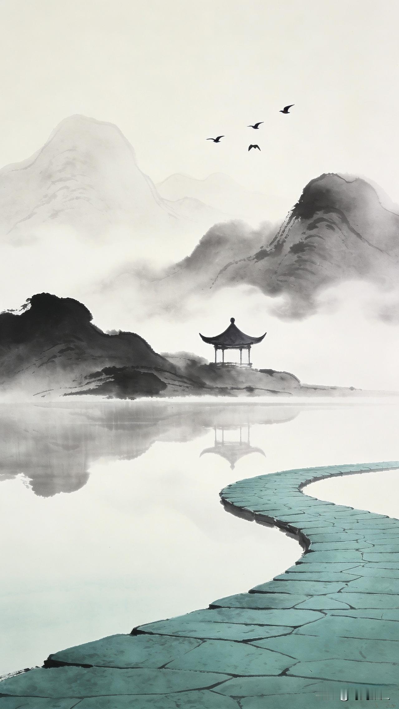 闲来观山望水，偶撰一上联，藏了几分山水意与平常心。
本想寻同好切磋，奈何身边楹联