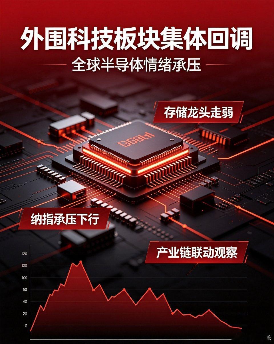 【外围市场晚间观察：海外科技、存储板块集体走弱】隔夜美股盘面分化明显，纳指承压下
