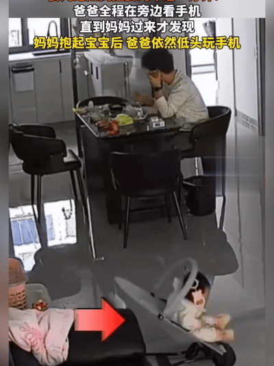 “监控镜头都在‘喊救命’！江西一名宝宝头朝下倒挂婴儿车外，小脸憋得通红，小手拼命