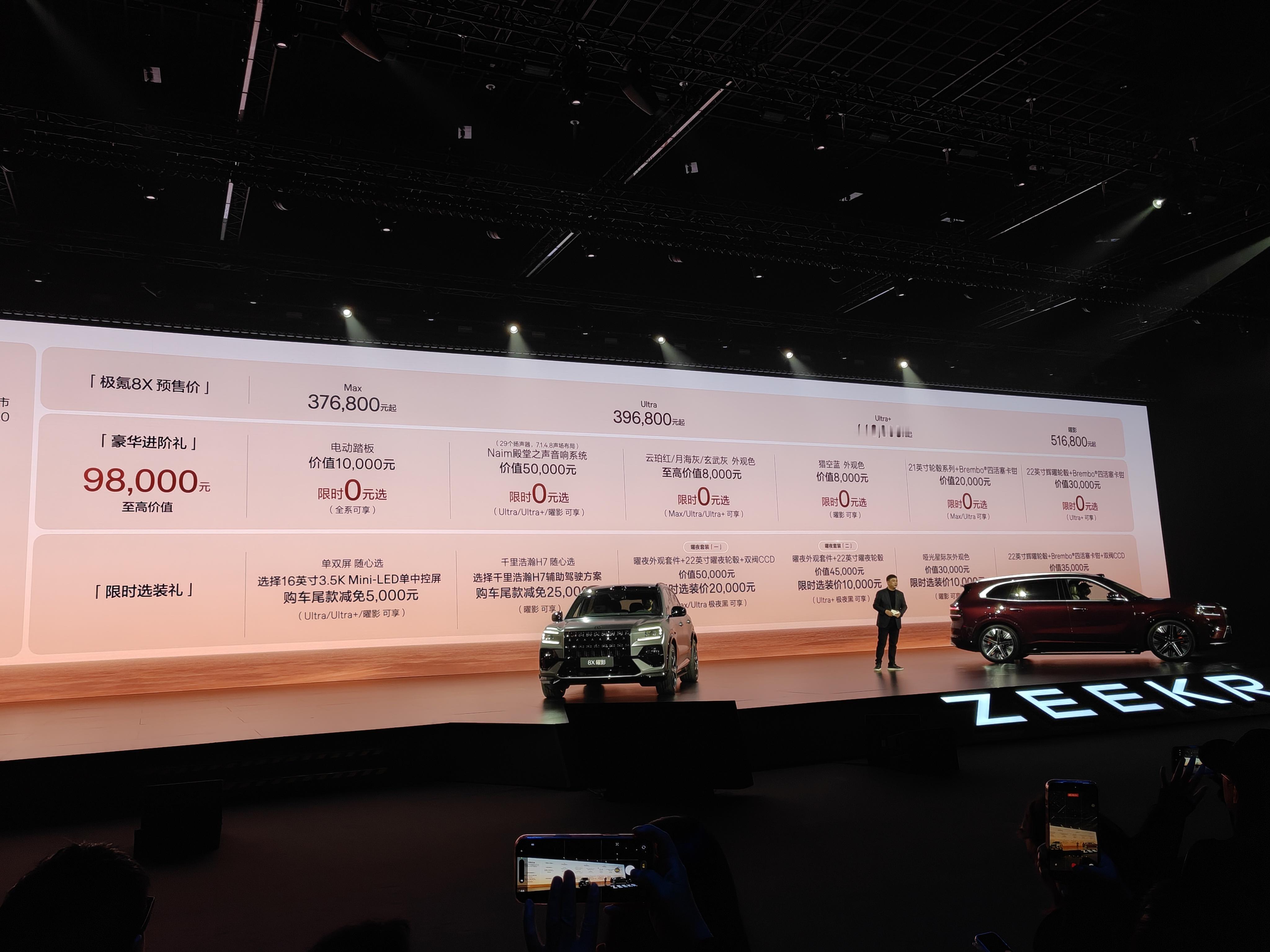 极氪8X预售价出炉极氪8X Max 34.68w极氪8X Ultra 39.68