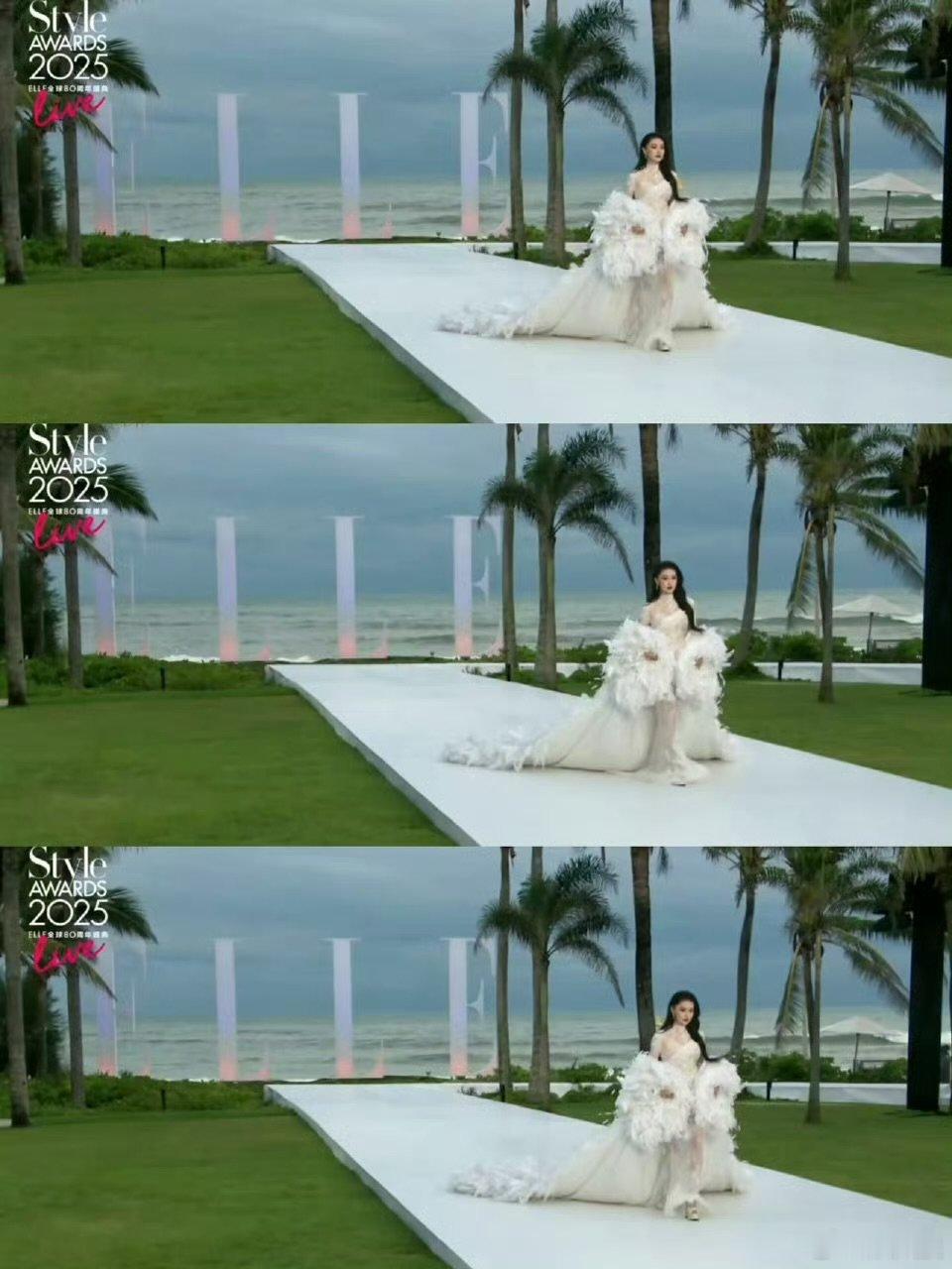 张馨予出场秒了 不得不说，张馨予对红毯的掌控力简直无人能及，半透视蕾丝连衣裙衬得