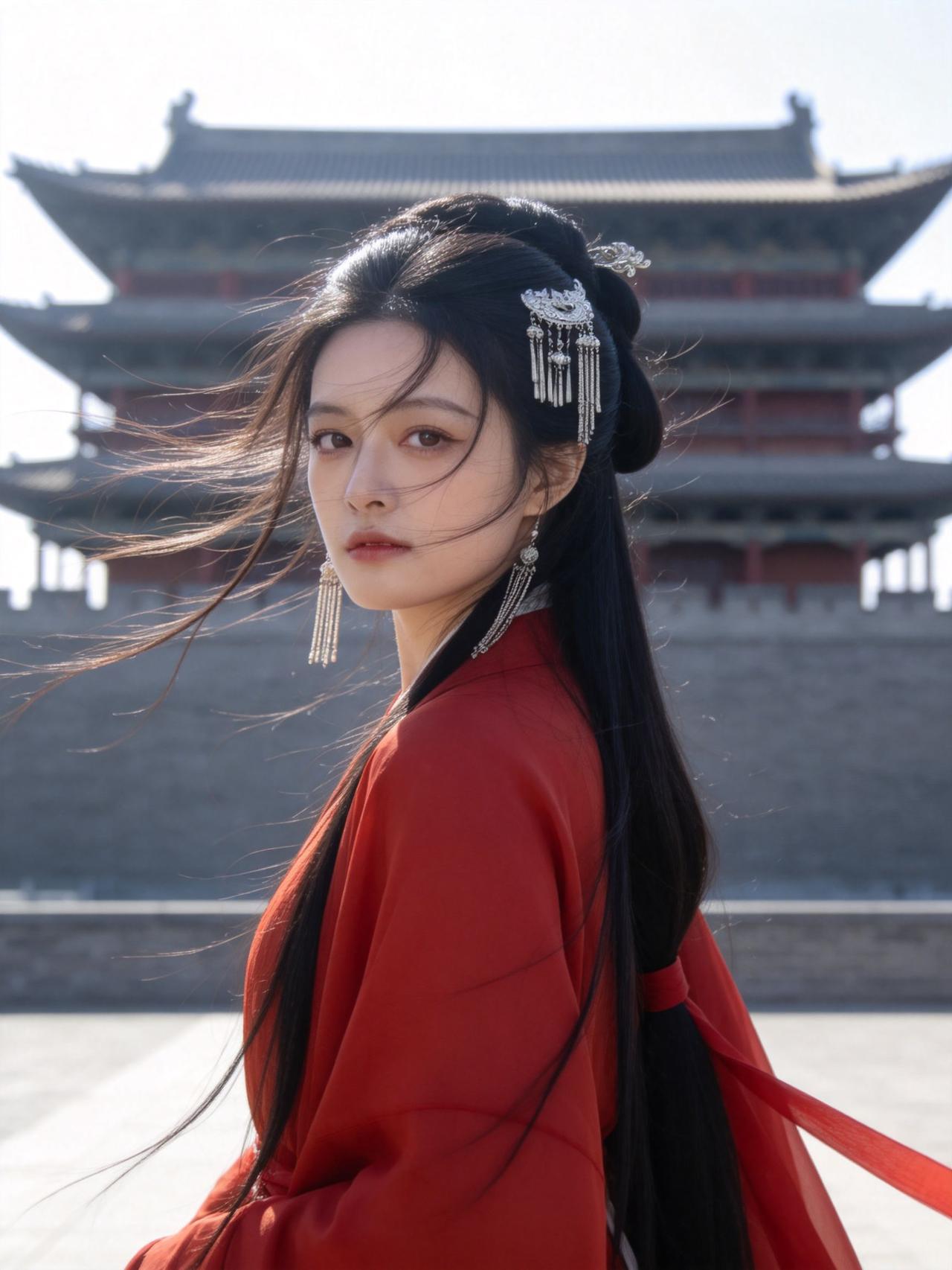 AI城楼红衣回望 随变ai随便玩 古风回眸一眼万年