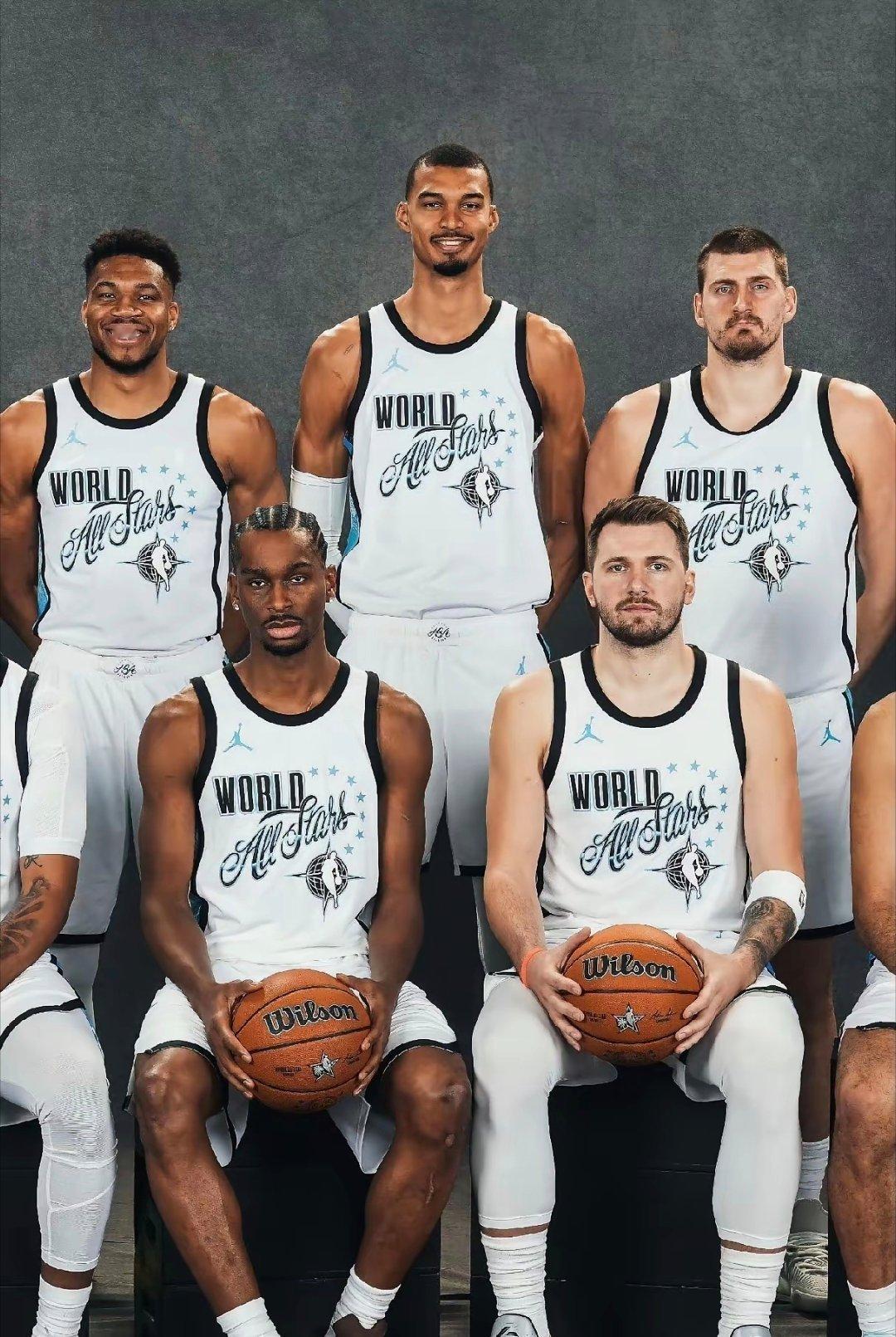 文班亚马+字母哥+约基奇+SGA+东契奇，以为现役世界前五都在世界队，结果两位伤