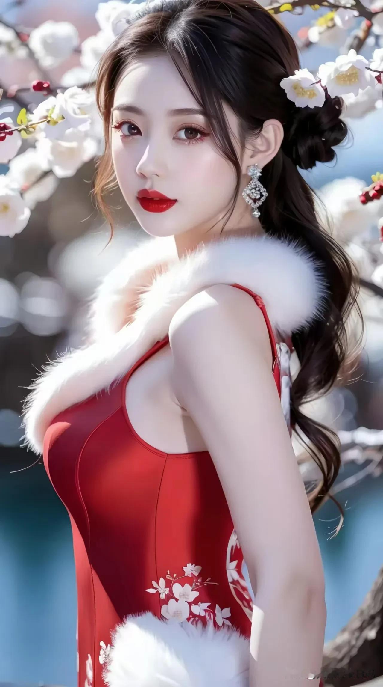 踏雪寻梅，倾国倾城～#美图美幻# #唯美溶图。# #国风美女溶图# #美女美图展