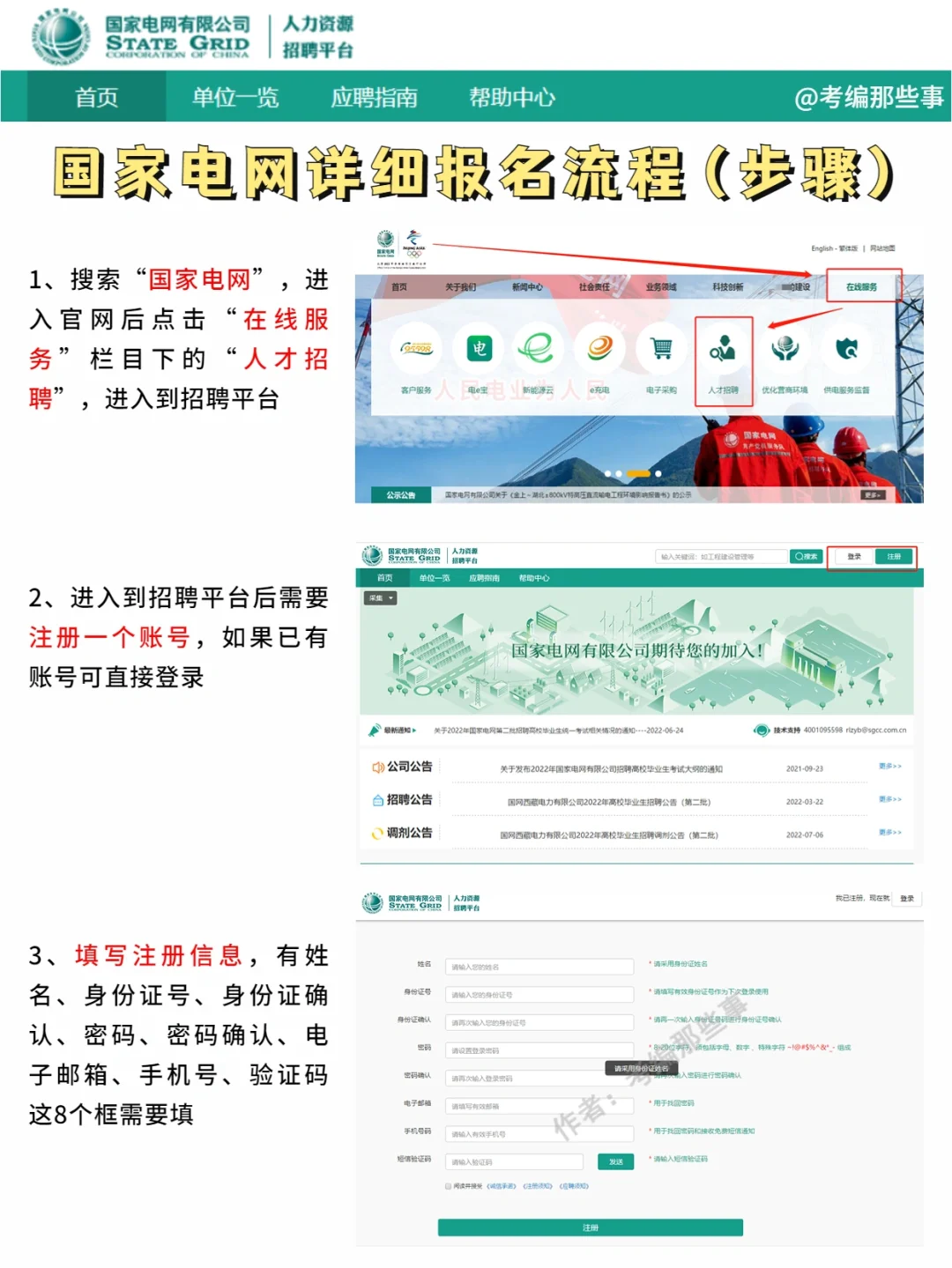 国家电网报名：网申详细步骤！要仔细看