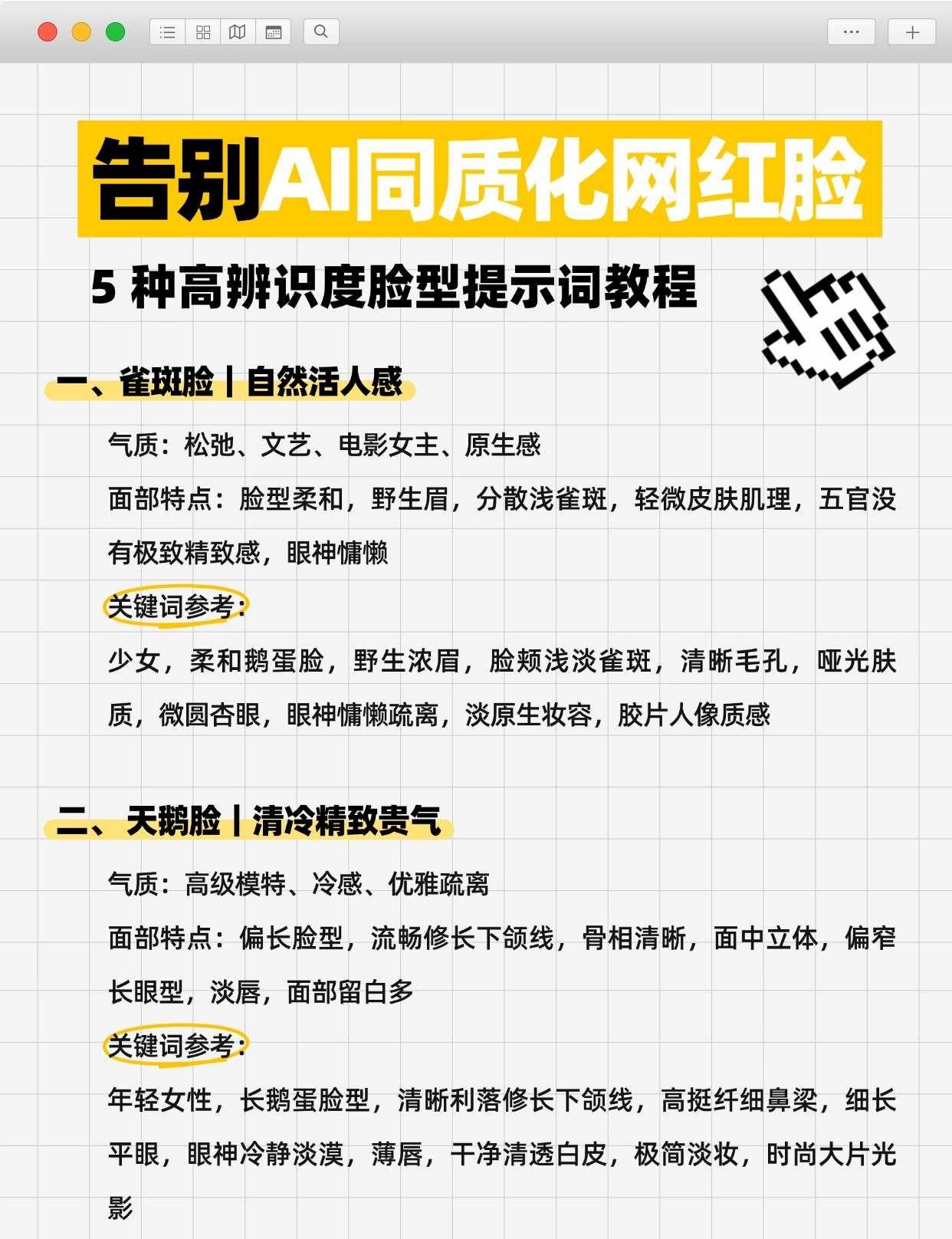 为什么你生成的人脸都长得一模一样？
5 套高辨识度脸型思路，摆脱大众脸！
人物一