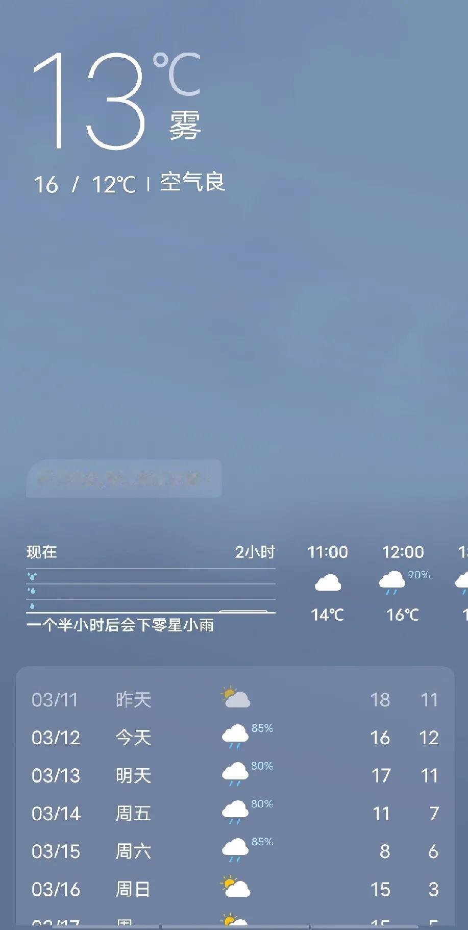 武汉开始了梅雨季节！


天空雾气朦胧，雨一下一星期，路面湿漉漉的。


北方是