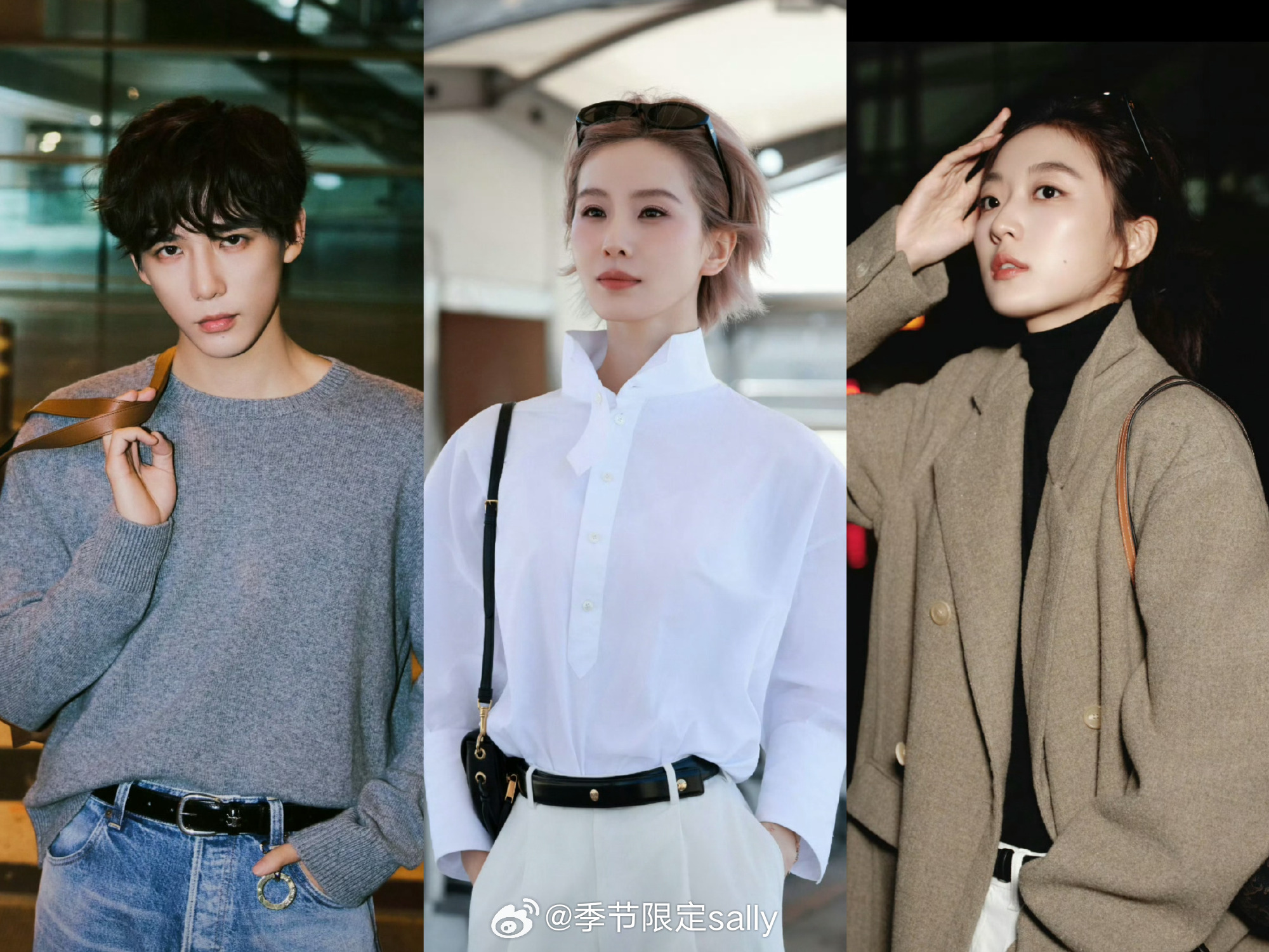 巴黎时装周celine大秀出发造型来了：刘诗诗  王安宇 孙千 ​​​