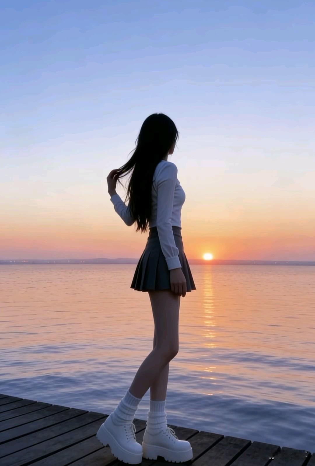 氛围感拍照 夕阳下的背影 光终究会撒在你身上 背影照