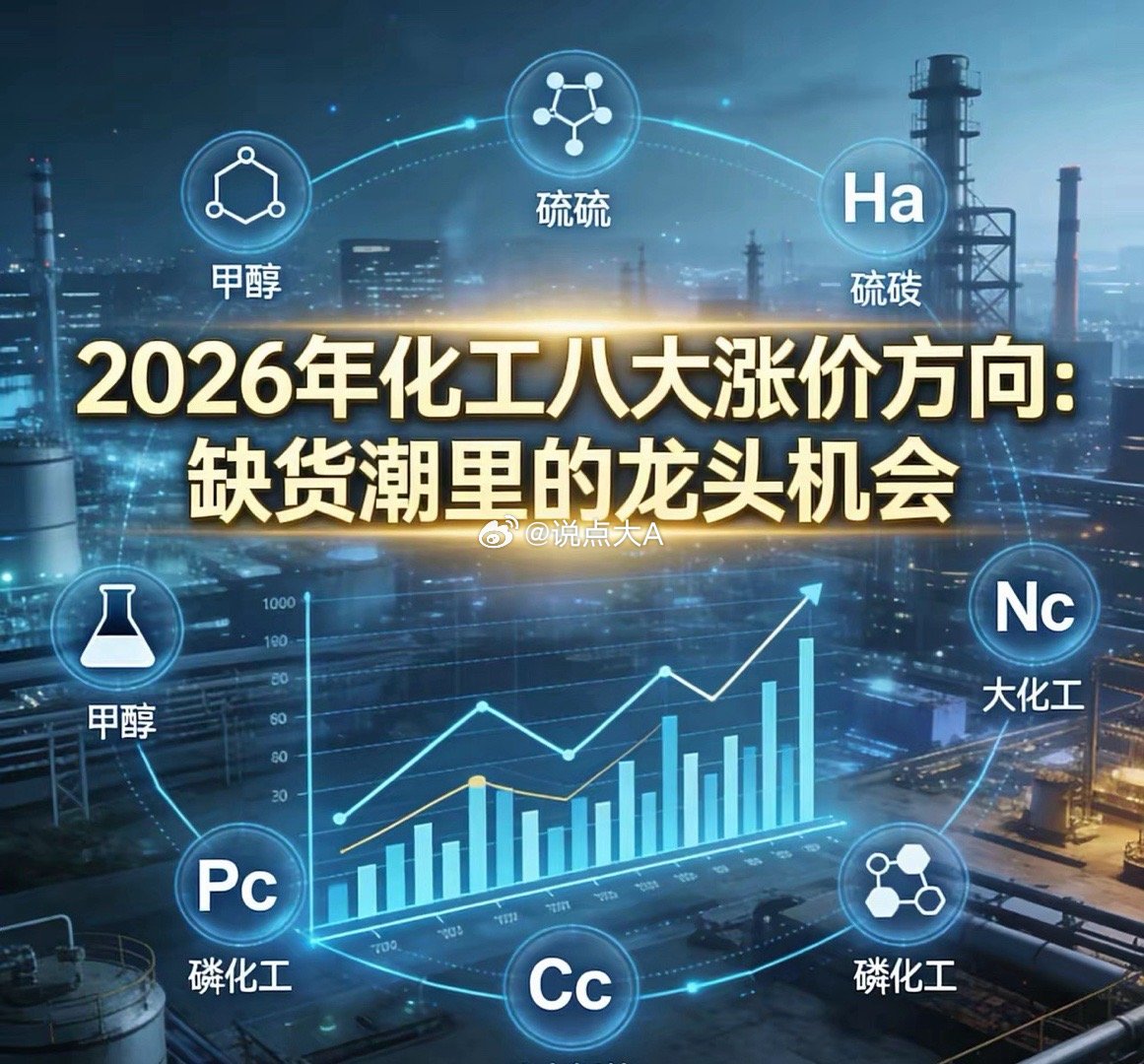 2026年化工八大涨价方向：缺货潮里的龙头机会2026年化工要“炸”了！甲醇、硫