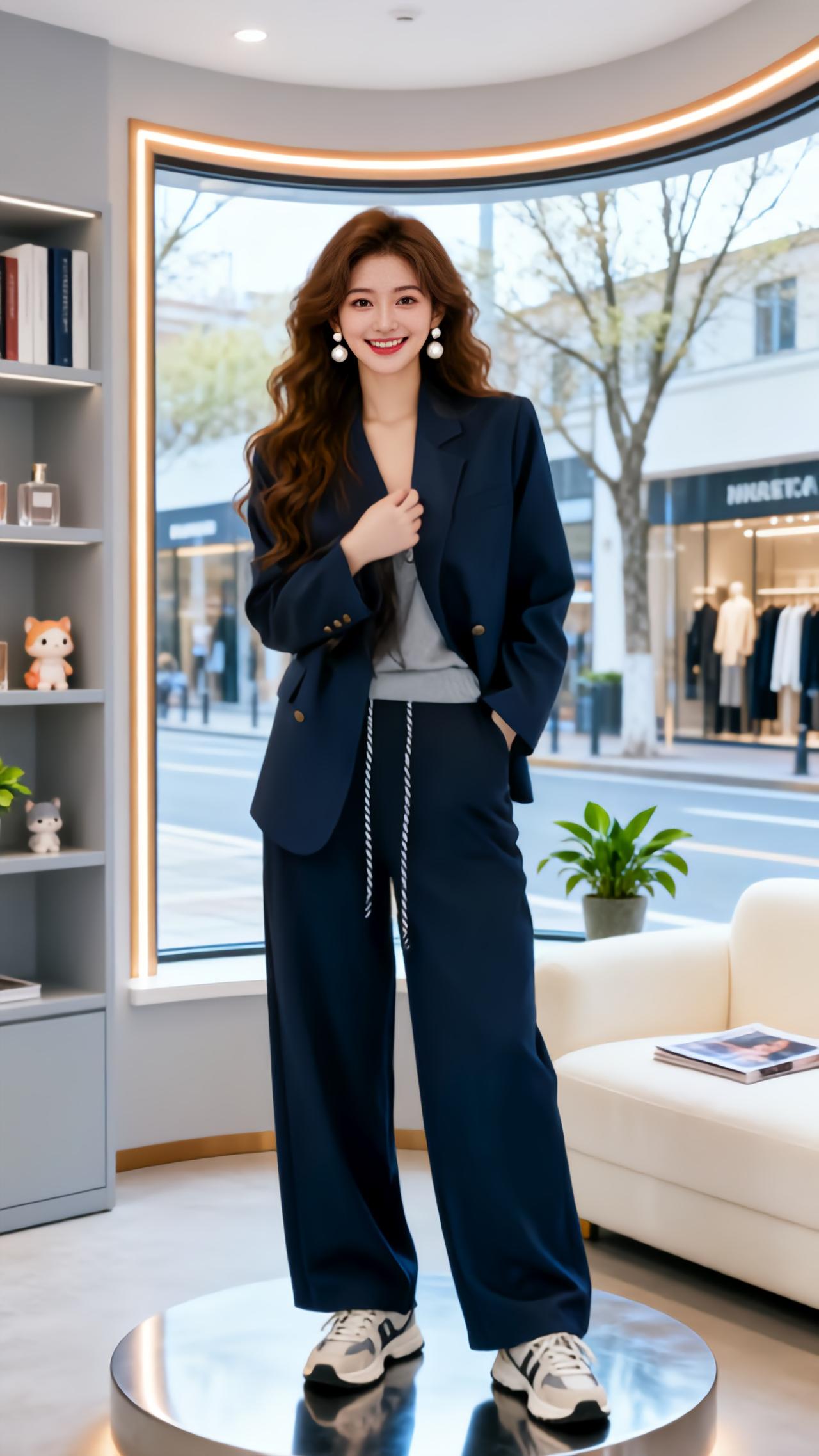 分享我的高级穿搭 时尚穿搭分享 穿搭气质套装 时尚设计感高腰阔腿裤 显瘦百搭西装