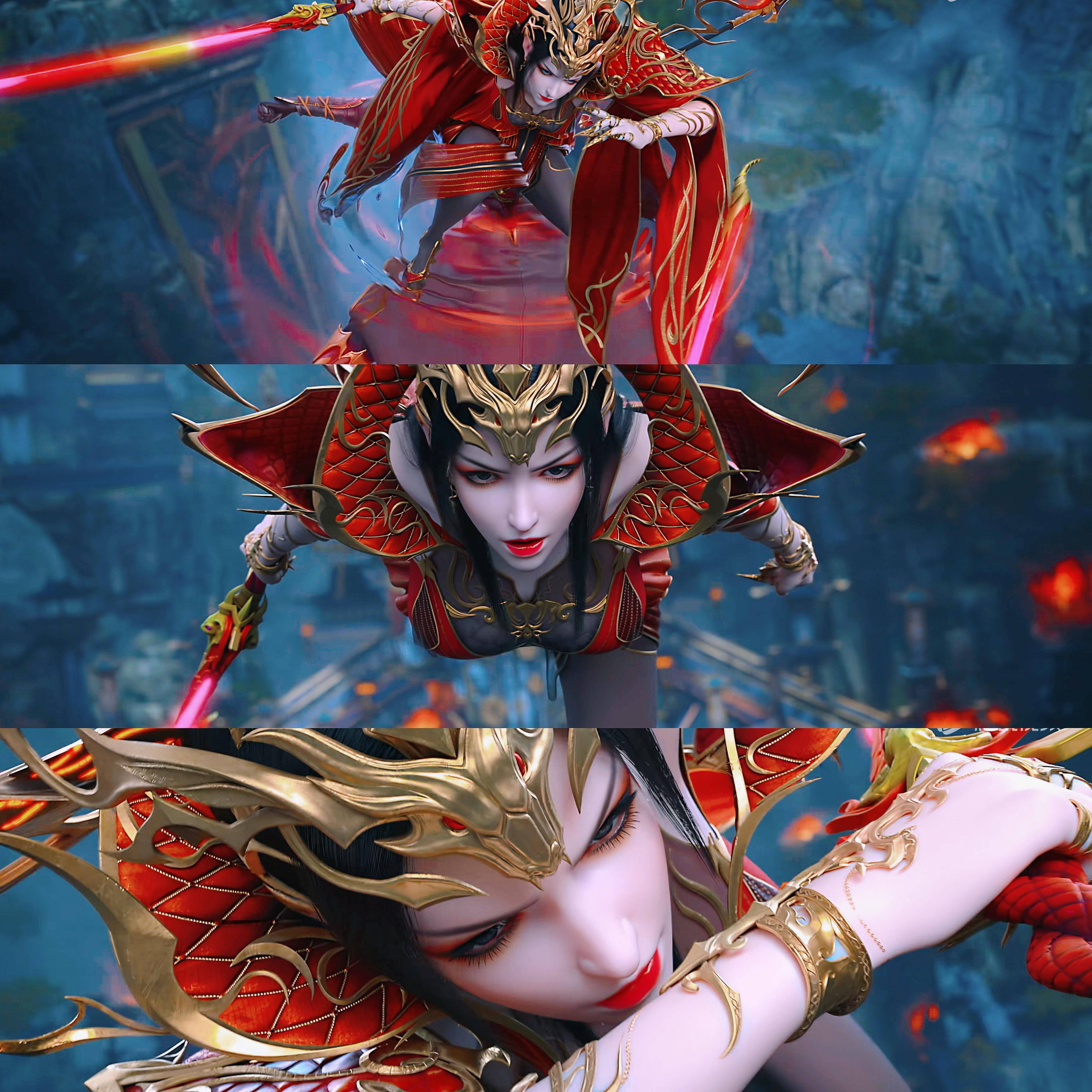 斗破苍穹国产动漫 美杜莎女王/彩鳞  ▶ 截修美图欺我炎盟，女王怎能饶过？ 明知