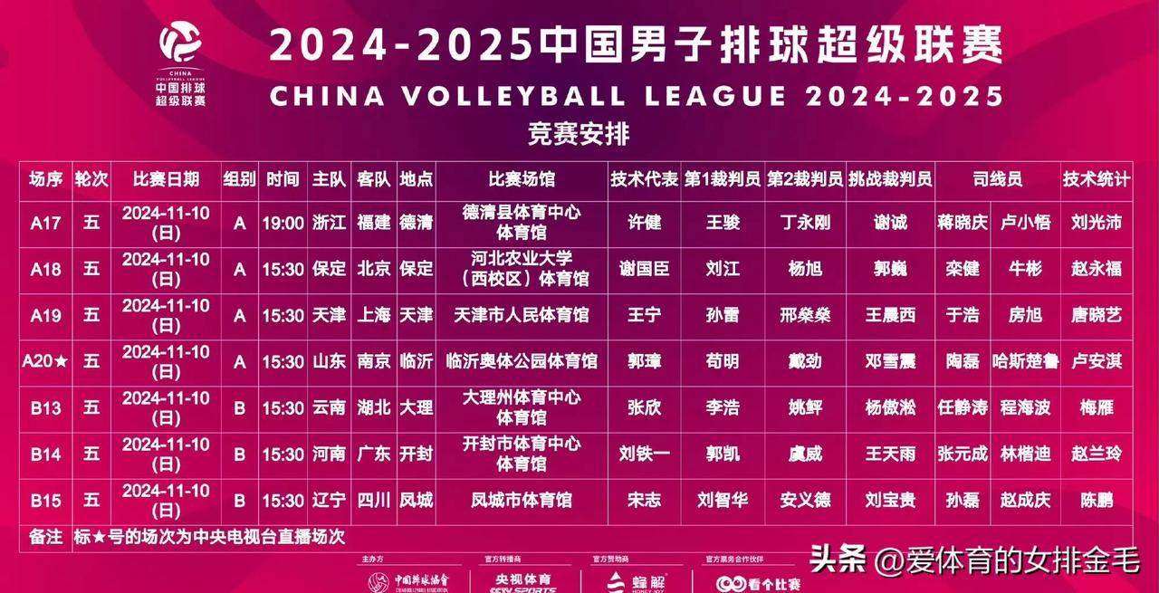 男排联赛赛程
A级：
15:30 保定沃隶VS北京北汽
15:30 天津食品集团