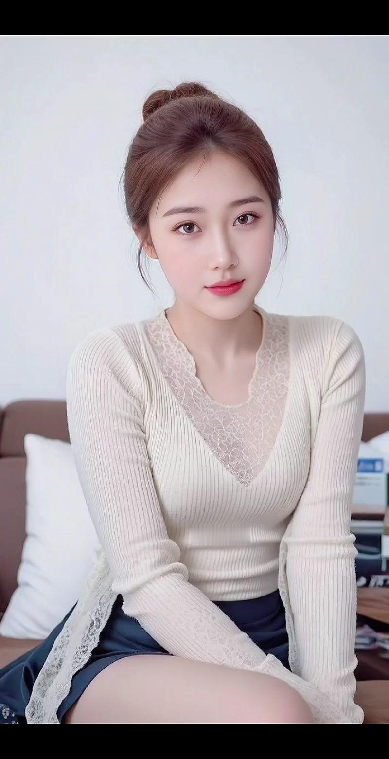 清纯甜美 简约穿搭 微胖女生 肤白貌美 抖音ai创作