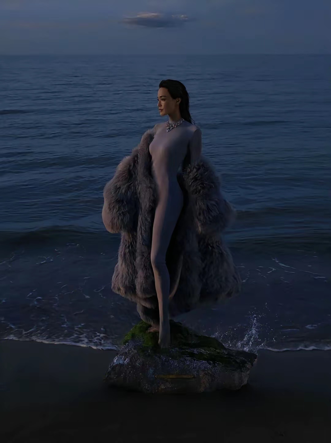 第一次见到比海平面还平的肚子，居然是舒淇的。 