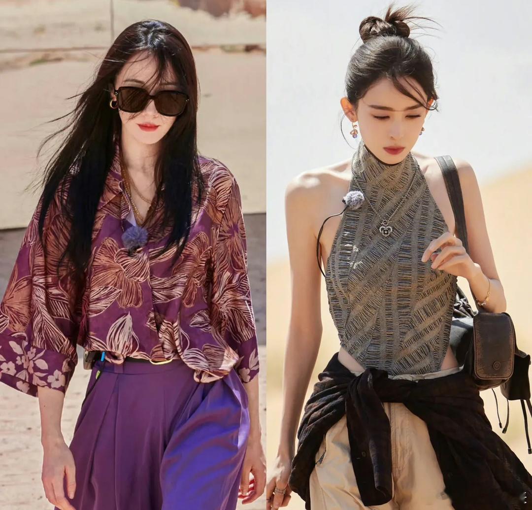 迪丽热巴、古力娜扎沙漠大片，我说你们新疆美女是不是自带氛围感啊，随便低头走路就是