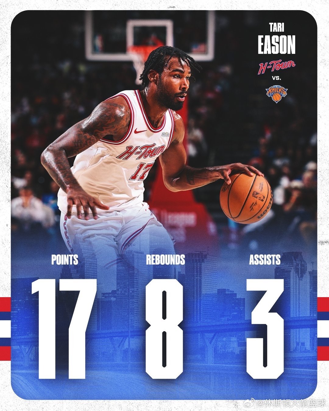 火箭17分大胜尼克斯，上赛季的火箭好像又回来了🔥火箭今天6人得分上双，火箭官方