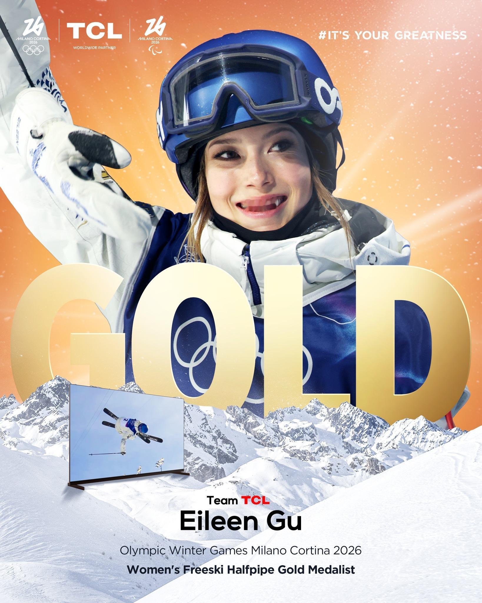 谷爱凌金牌 祝贺谷爱凌，本届一金二银！ 同样恭喜李方慧！谷爱凌第三滑94.75分