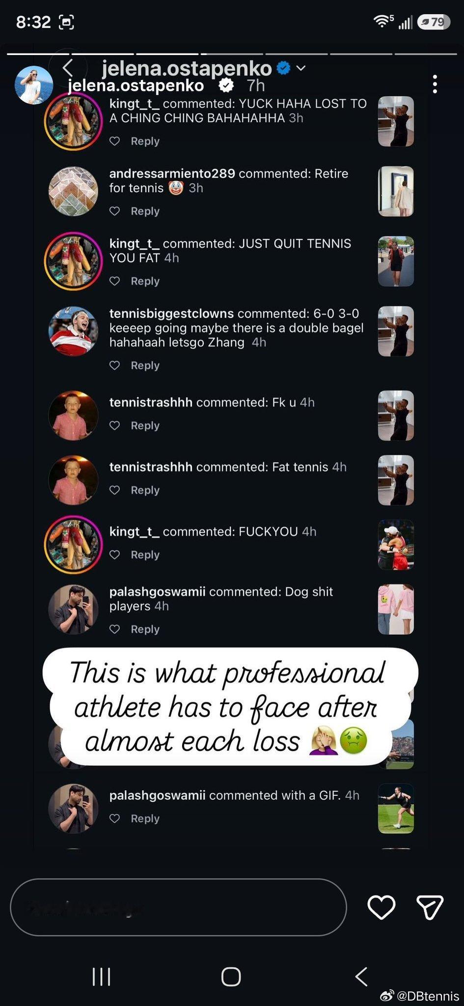 【奥斯塔彭科输张帅后遭网暴】奥斯塔彭科：“在场上度过了非常糟糕的一天（身体原因）