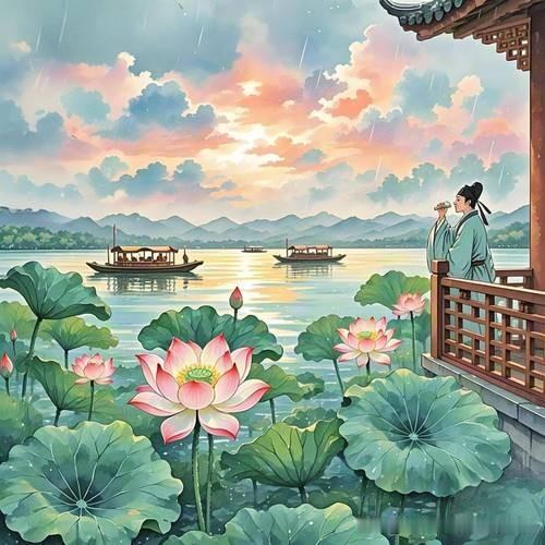 《云楼》
——清·张鹏翮
流水高山夏日舒，
莲池曾此乐幽居。
断桥碧涧清风岭，