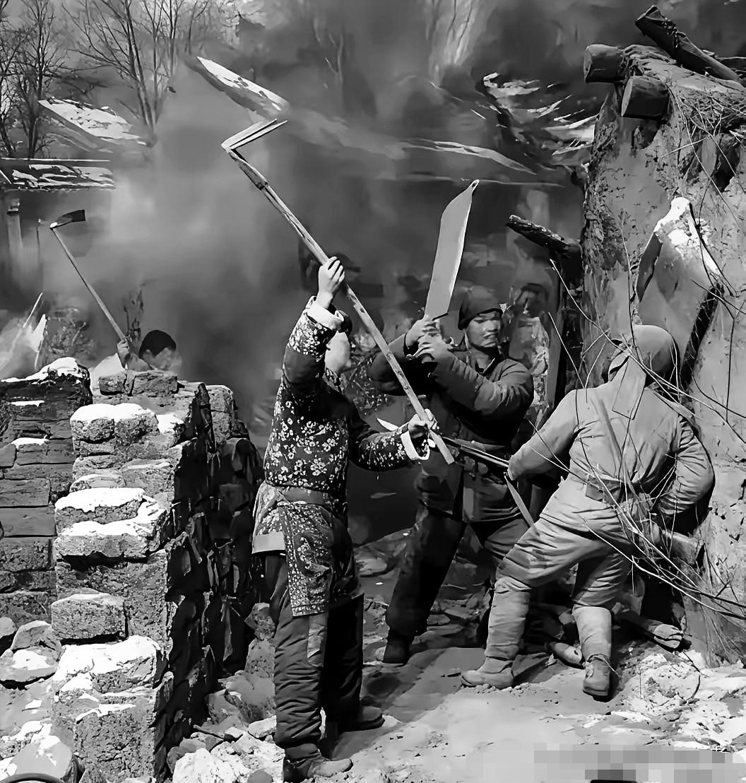 1941年，日军把渊子崖村给包围了，正准备想大开杀戒屠村，但312名村民并想不束