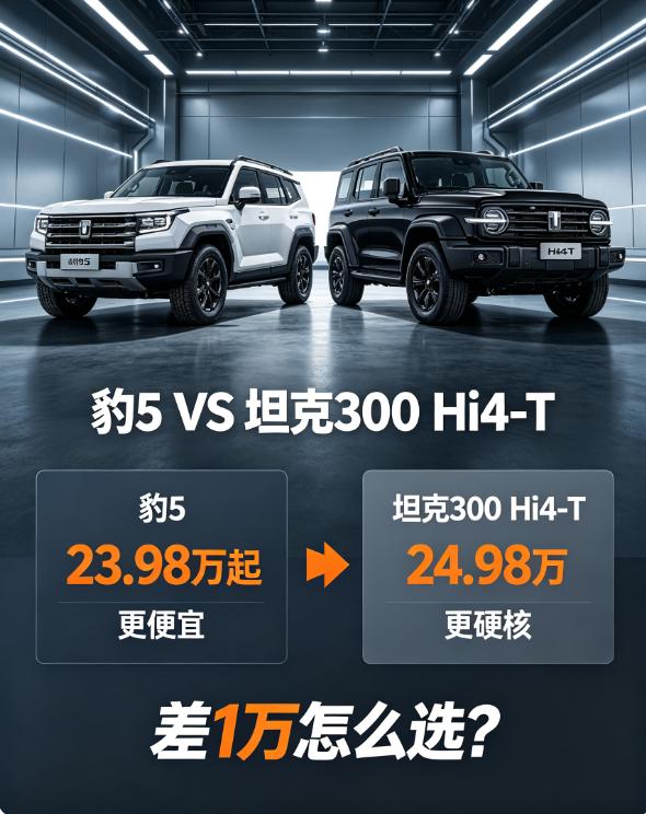 豹5和坦克300 Hi4-T选谁啊？
我同事最近快被这俩车逼疯了，23.98万起