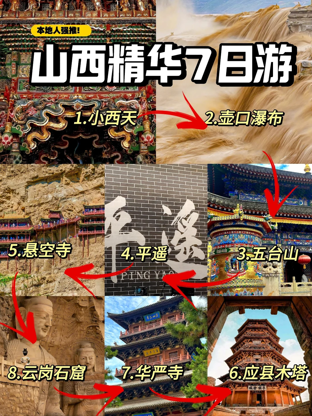 山西精华7日游📍小西天｜大同｜平遥古城